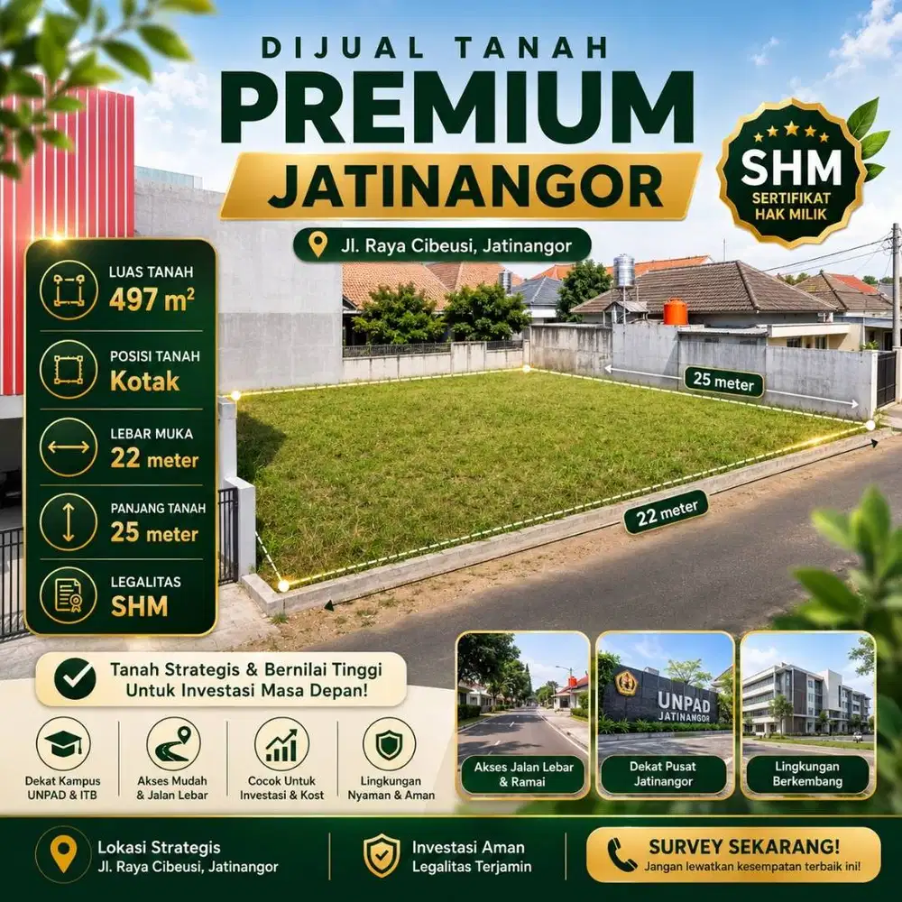 TANAH 497 M² DEKAT KAMPUS UNPAD & ITB – JATINANGOR