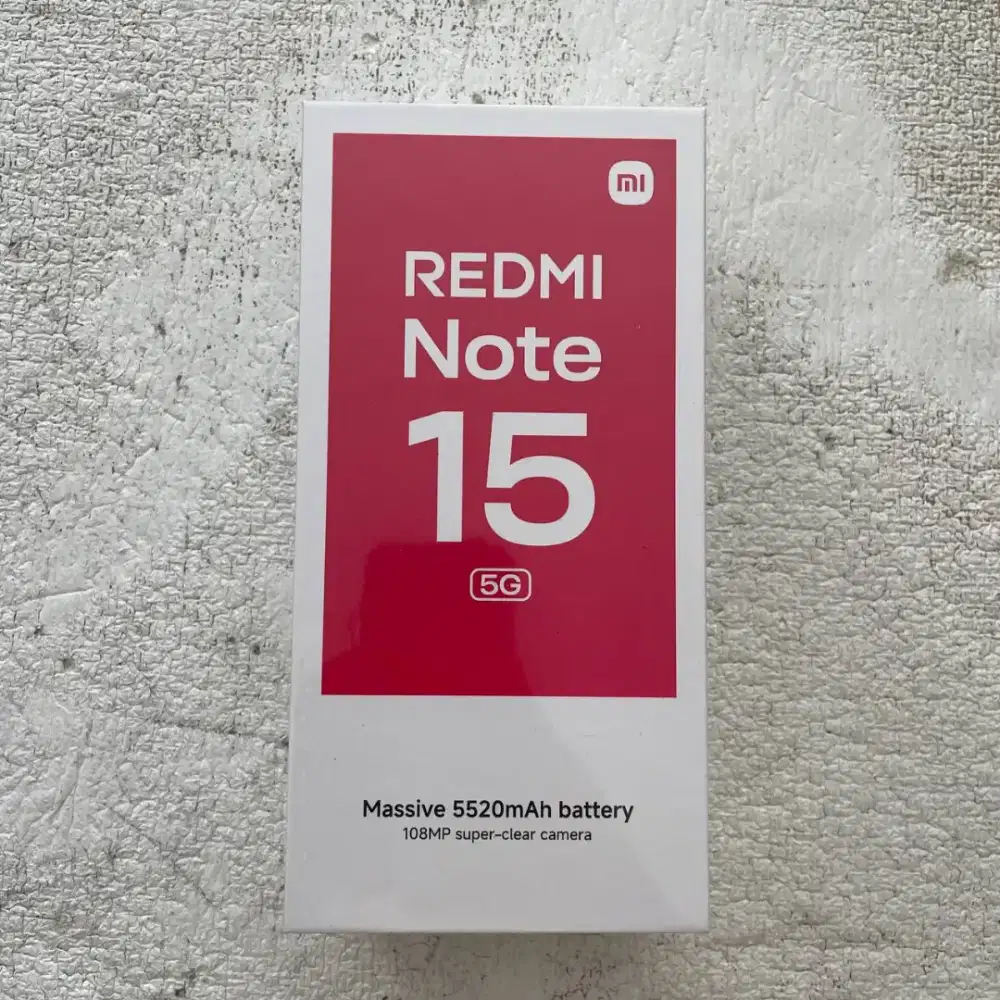 Redmi Note 15 5G Warna Glacier Blue 8/256GB -Kondisi new segel.