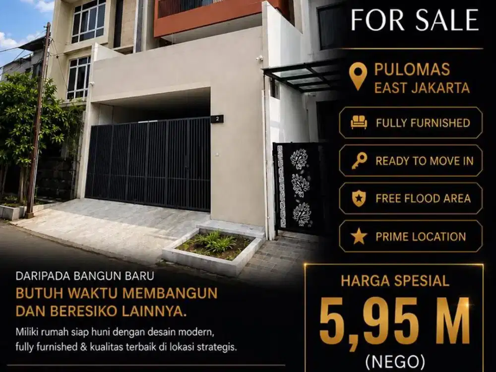 MEWAH, FURNISHED, BRAND NEW RUMAH PULOMAS