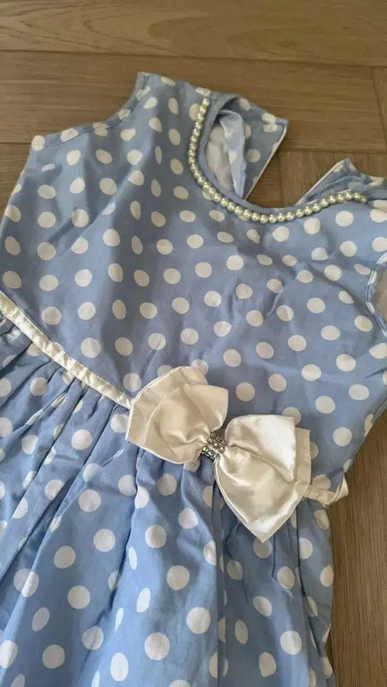 Dress Pearl Biru Polkadot
