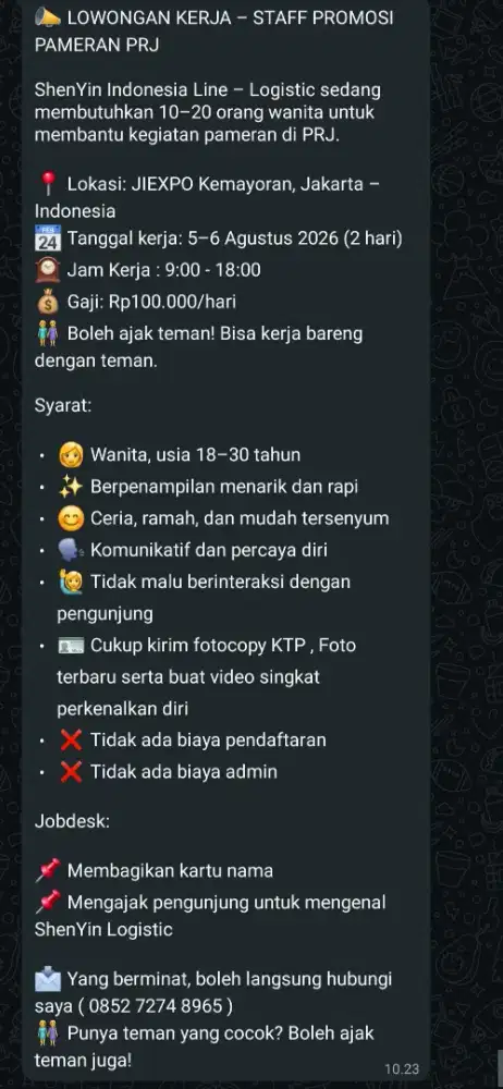 PART TIME PAMERAN