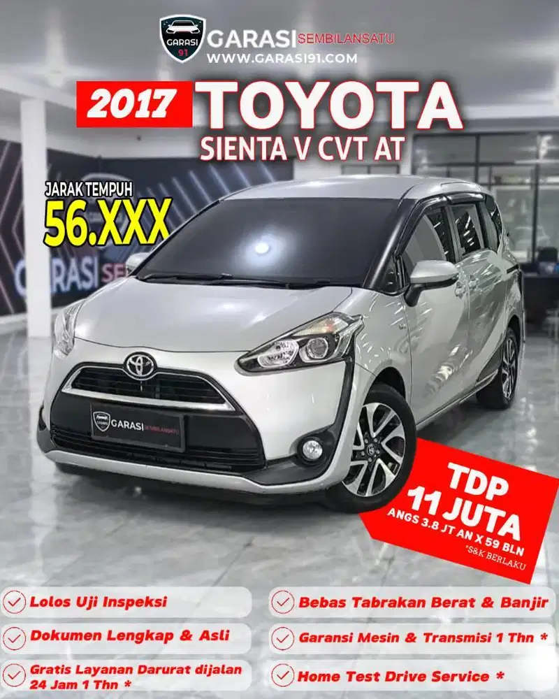‼️ Kilometer Low Toyota Sienta V Cvt AT 2017