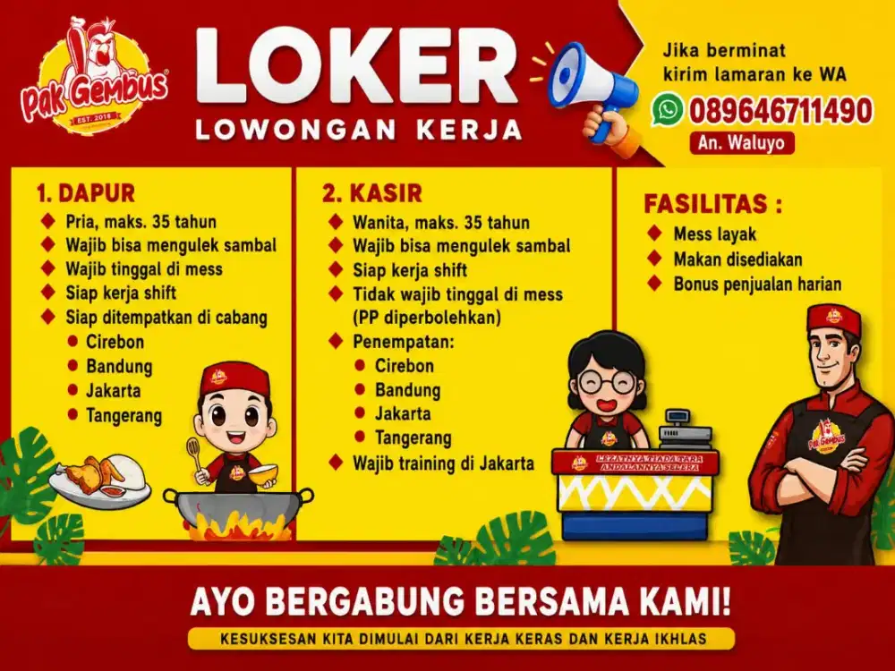 Loker ayam gepuk pak gembus