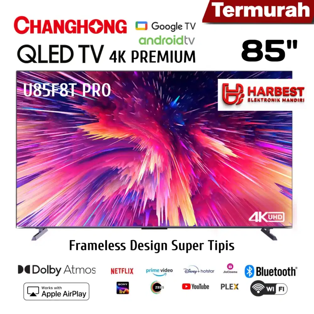 CHANGHONG QLED TV 85 120HZ MEMCDoy AtmosDolby VisionDigital U85F8T PRO