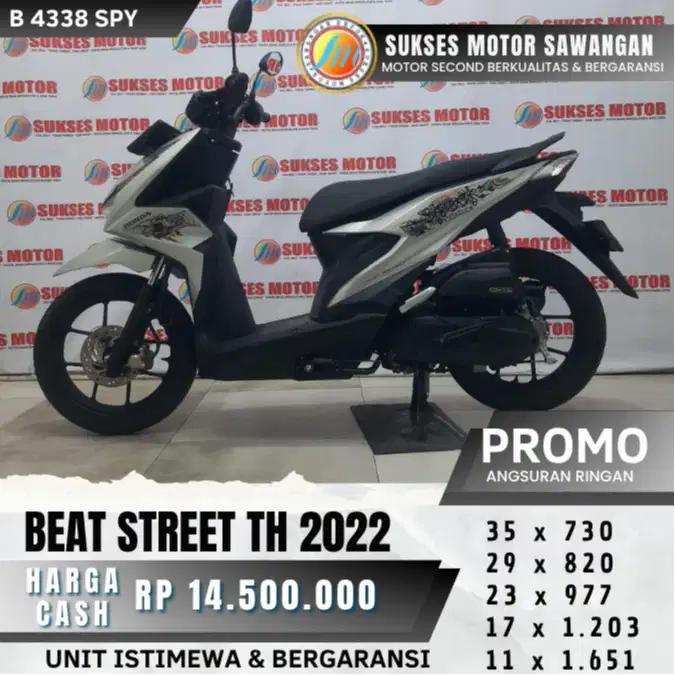 BISA CASH KREDIT HONDA BEAT STREET TH 2022 UNIT MULUS BERGARANSI