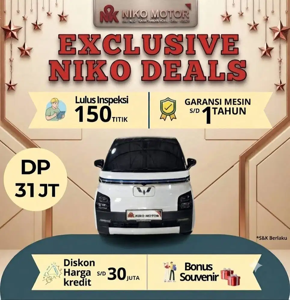 (ANTIK KM16RB) WULING AIR EV LONG RANGE KM300 (TIPE TERTINGGI) 2022 AT