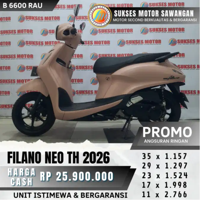 MULUS ISTIMEWA GRAND FILANO NEO TH 2026 PINK BISA KREDIT BERGARANSI