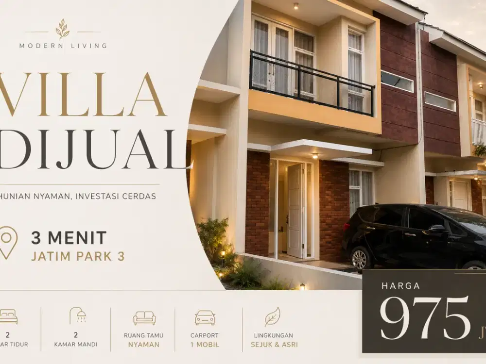 Villa Dijual Kota Batu Lokasi Premium Dekat Jatim Park 3