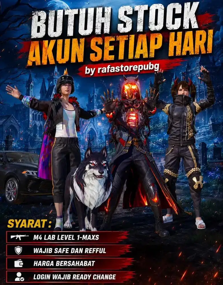Butuh stock akun pubg