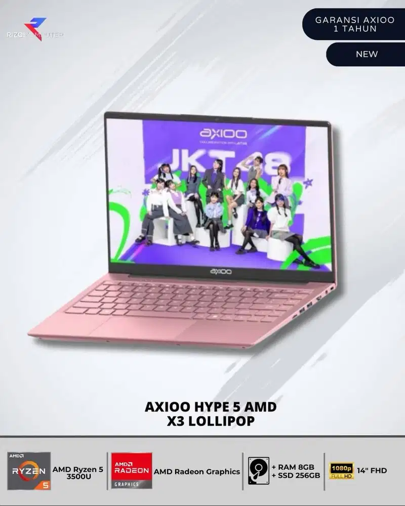 AXIOO HYPE 5 AMD X3 LOLLIPOP  AMD Ryzen 5 3500U RAM 8GB SSD 256GB