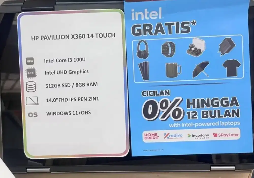 Laptop Hp Pavilion X360 14 Touch Promo cicilan free 2x