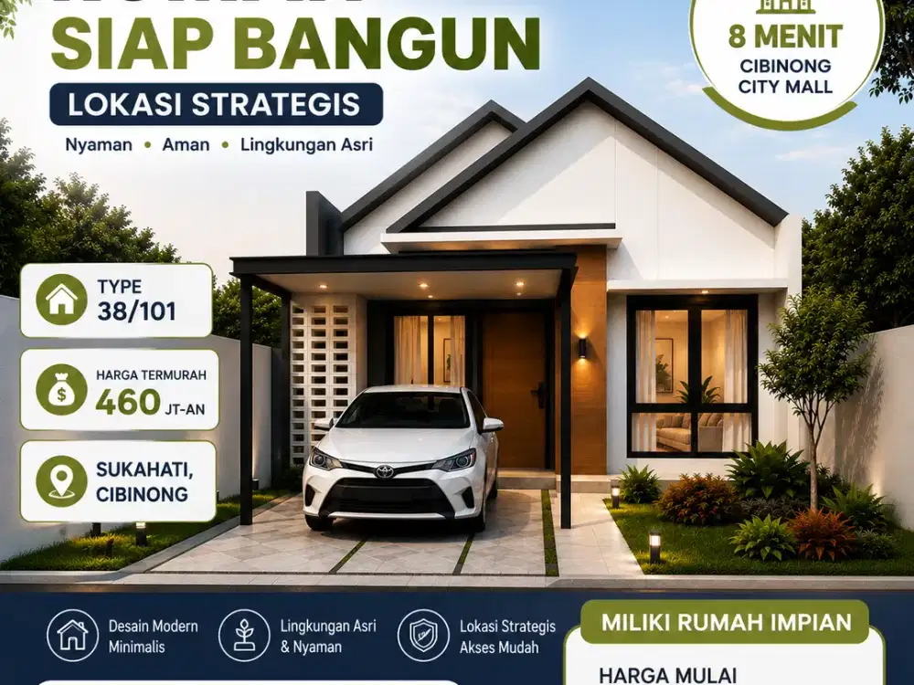 Rumah Siap Bangun 8 Menit Cibinong City Mall