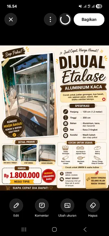 jual etalase Jualan