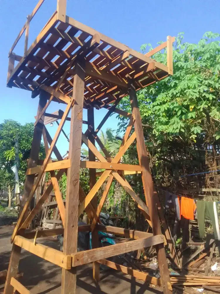 Tower tandon menara tinggi 3 mtr pagar tangga