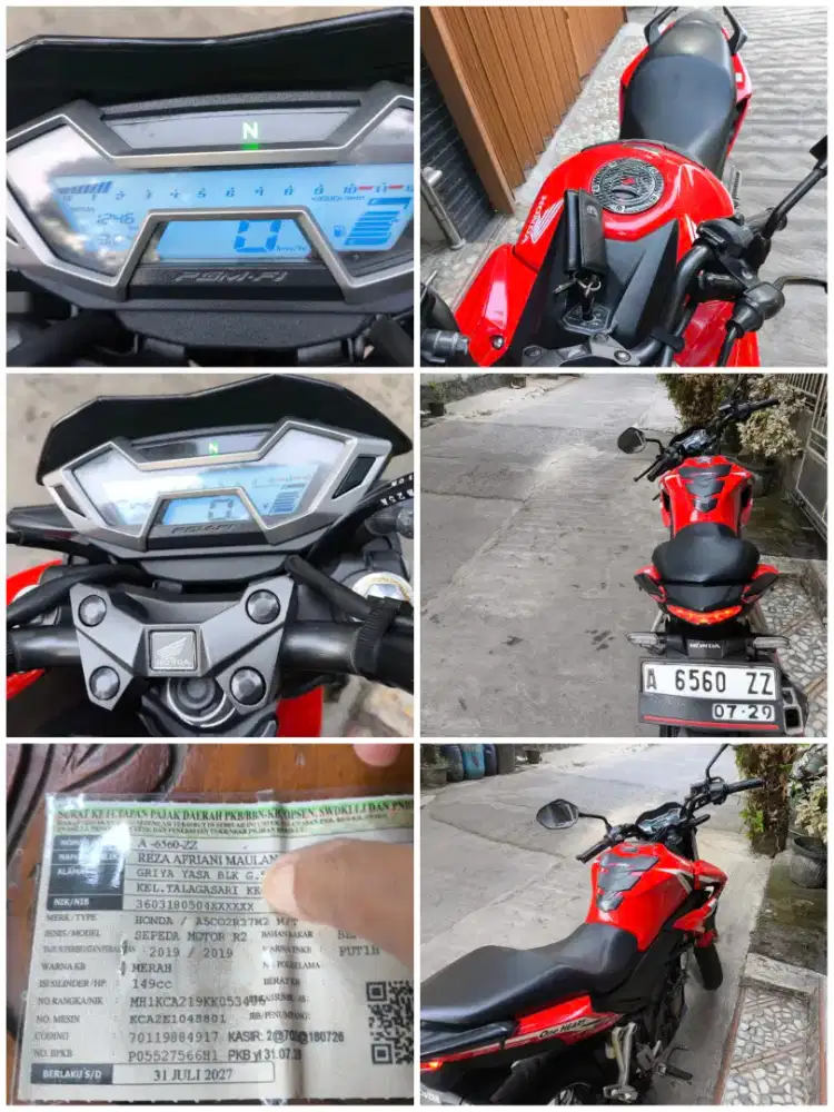 Di jual motor cb 150R tahun 2019,pajak hidup, kilo meter rendah