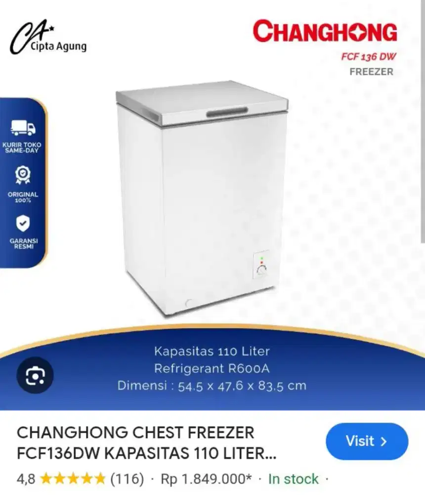 Freeze Changhong FCF136DW 110LT