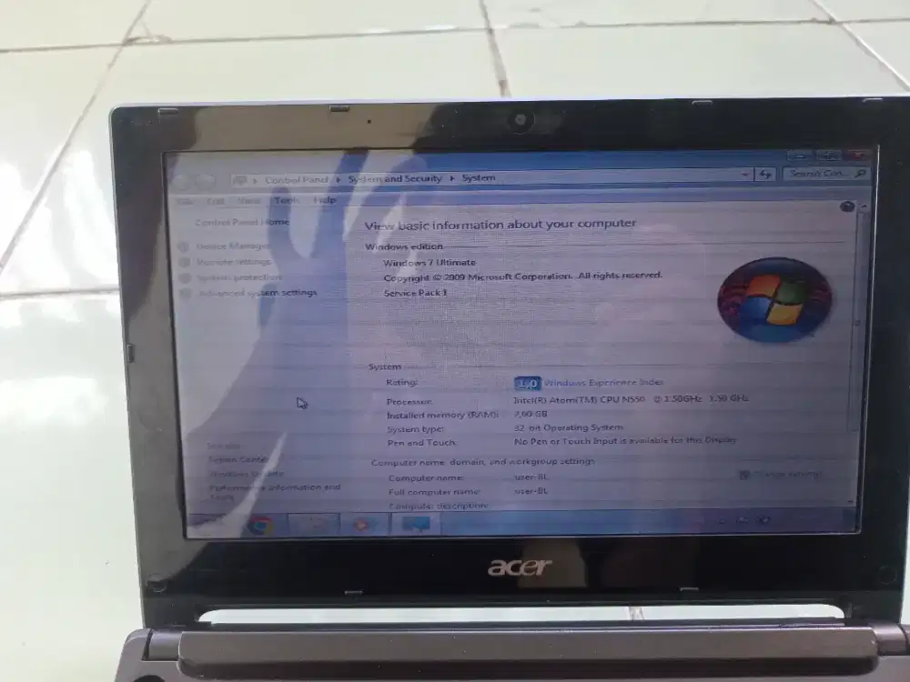 Notebook acer ram 2 hdd 320 gb