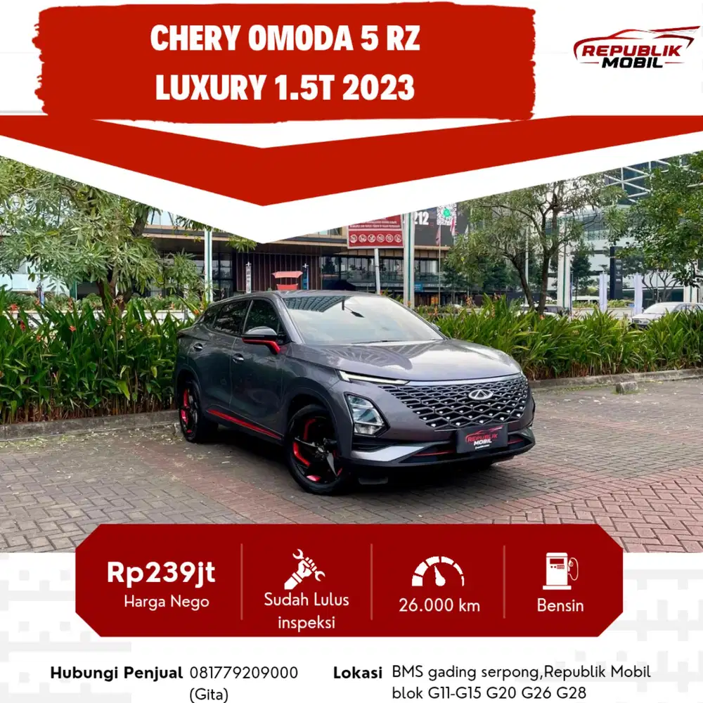 Chery Omoda 5 RZ Luxury Matic 2023 Odo (26rb) KM LOW PAJAK PANJANG