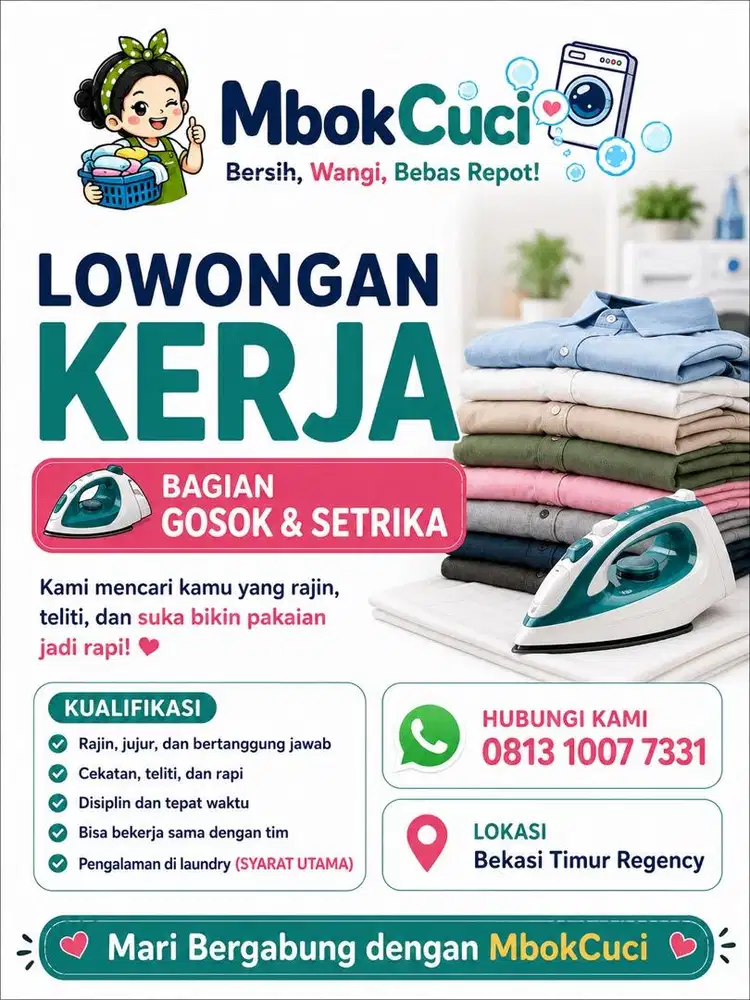 Lowongan Laundry Bagian Gosok Setrika