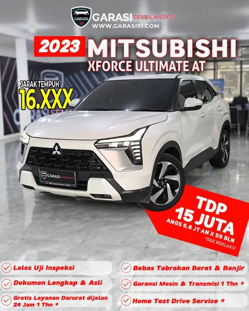 ‼️TDP 15 JT Mitsubishi XForce ultimate AT 2023 kilometer Rendah