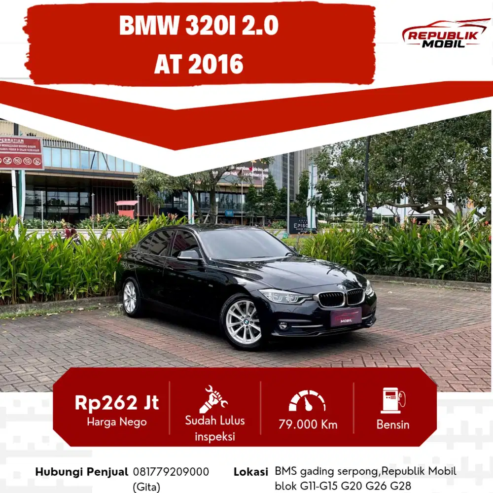 BMW 320I AT 2016 KM LOW SALE HARGA TERMURAH