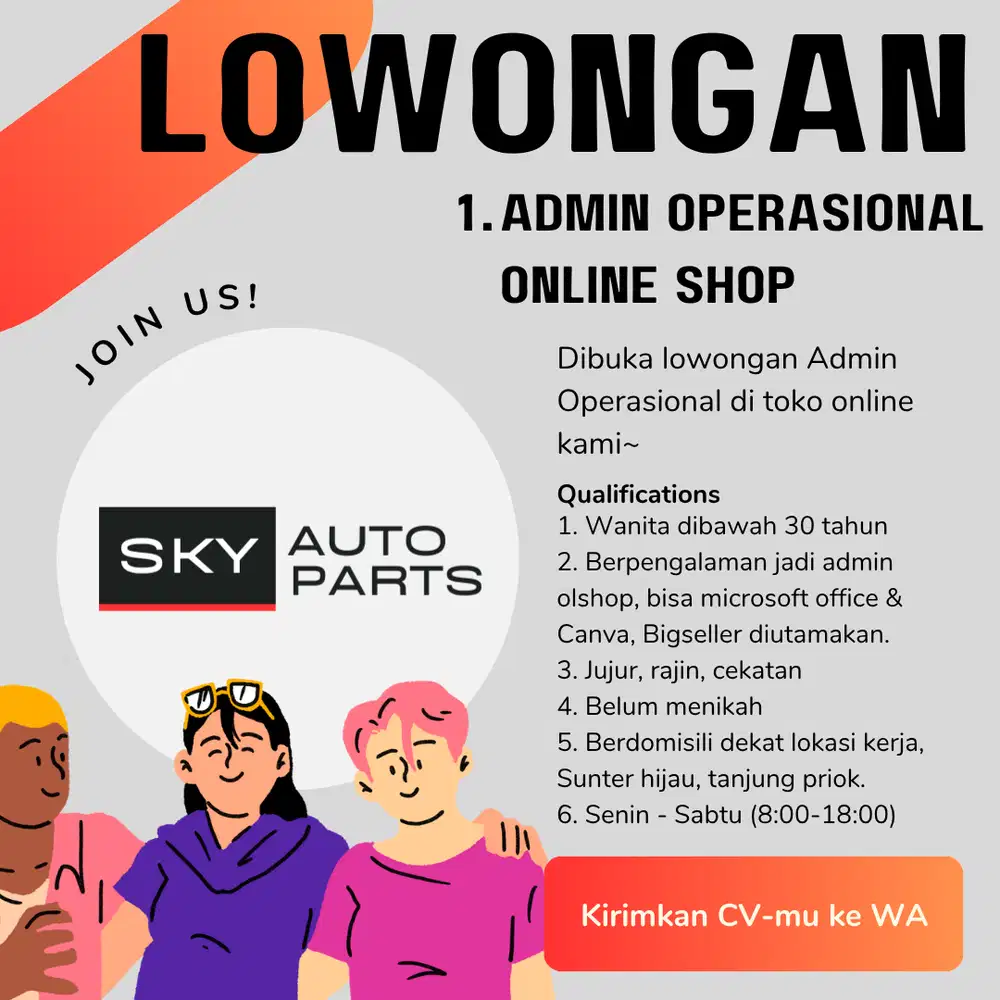 Lowongan Admin Operasional Toko Online di Sunter Jakarta Utara