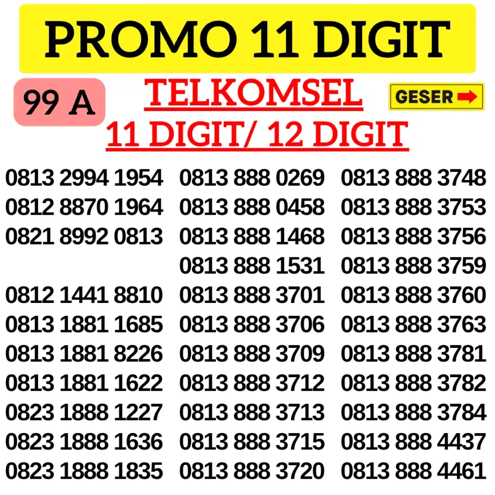 NOMOR CANTIK KARTU PERDANA SUPPORT 4G 5G FRESH AKTIF JARINGAN