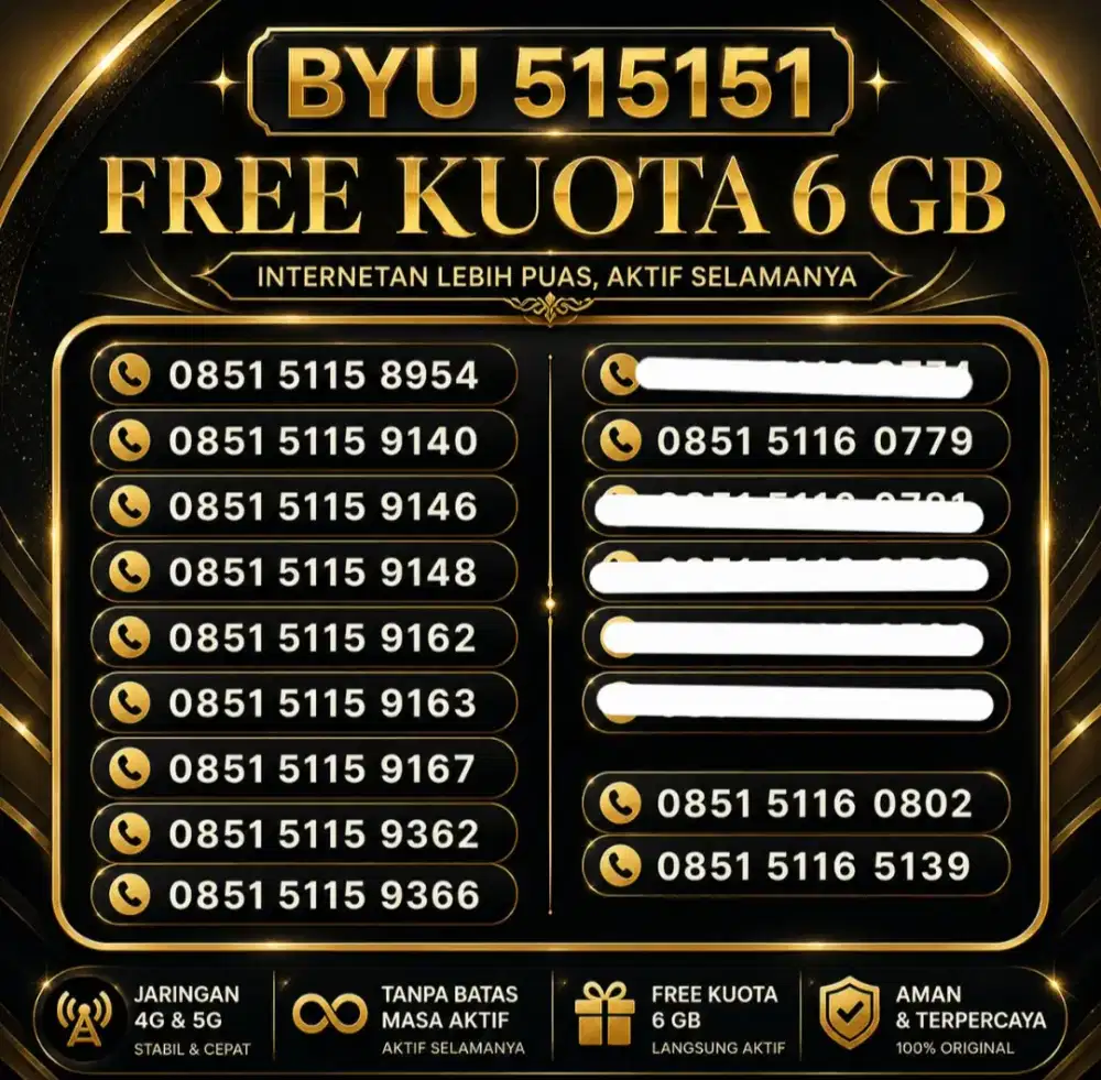 NOMOR CANTIK KARTU PERDANA SUPPORT 4G 5G FRESH AKTIF JARINGAN