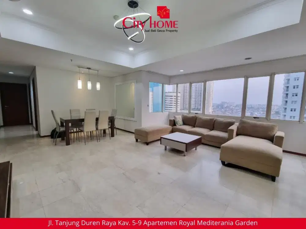 Disewakan - 3+1 BR Furnished Royal Mediterania Garden Apt at Podomoro City