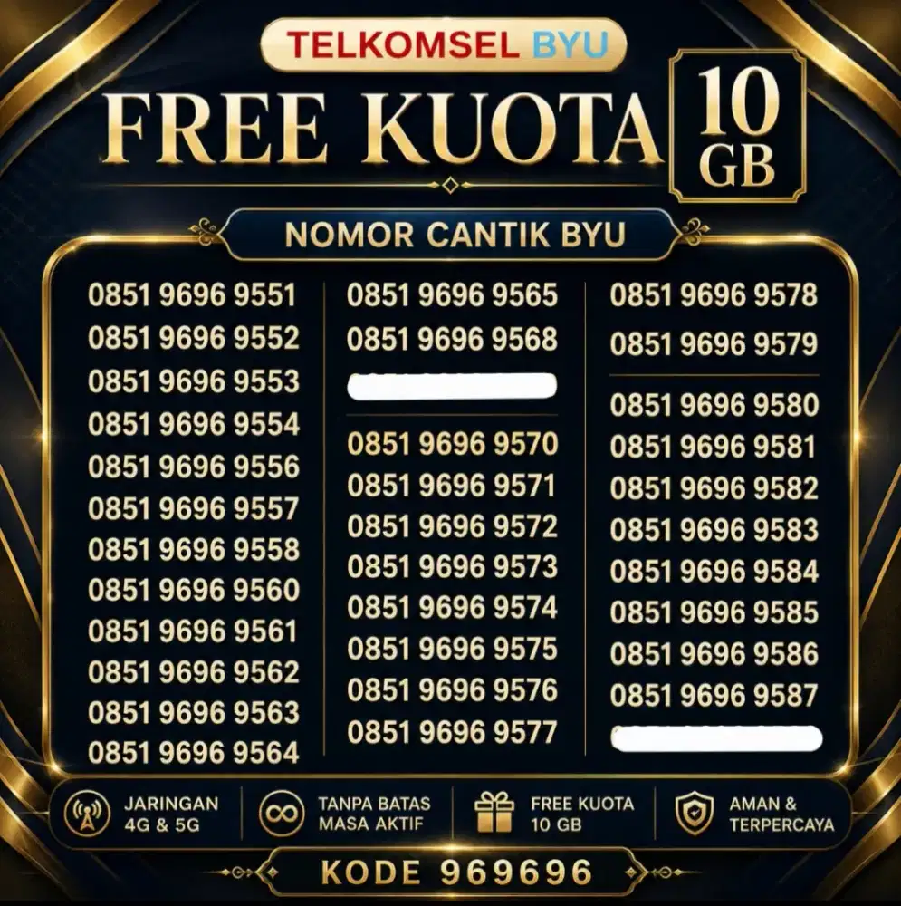 NOMOR CANTIK KARTU PERDANA SUPPORT 4G 5G FRESH AKTIF JARINGAN