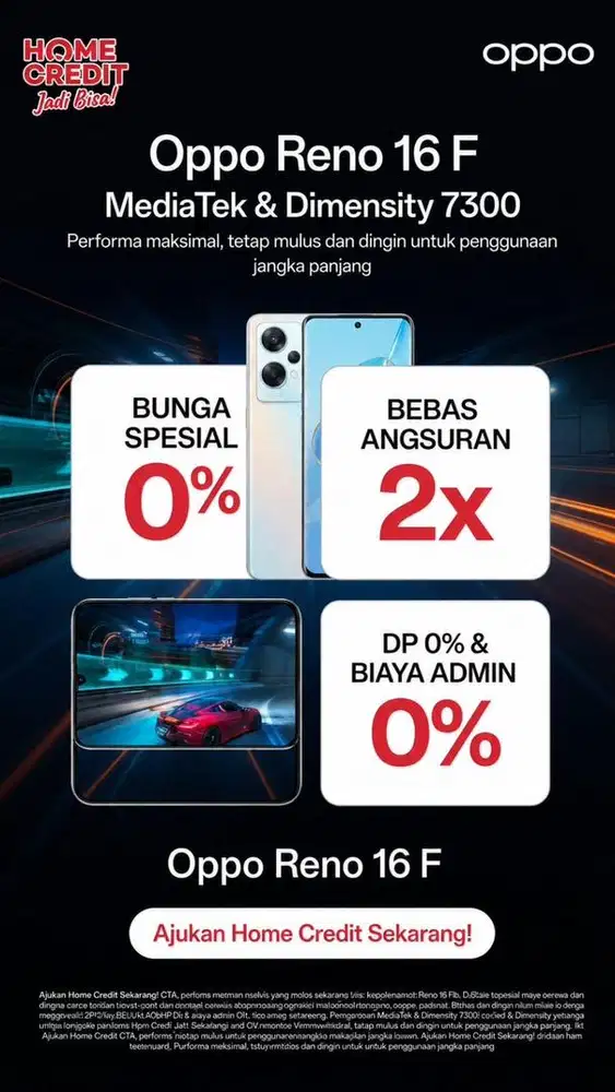KREDIT OPPO RENO 16 SERIES , SYARAT HANYA KTP