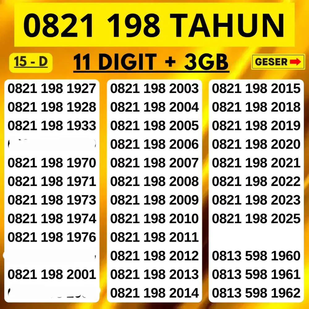 NOMOR CANTIK KARTU PERDANA SUPPORT 4G 5G FRESH AKTIF JARINGAN
