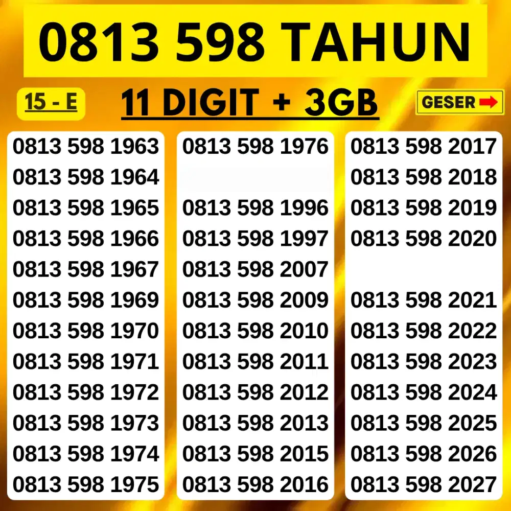 NOMOR CANTIK KARTU PERDANA SUPPORT 4G 5G FRESH AKTIF JARINGAN