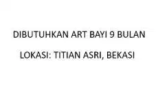 Lowongan ART Bayi PP Kota Bekasi