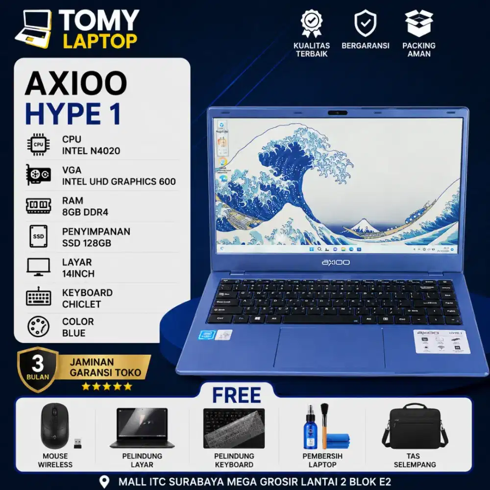 AXIOO GYPE 1 INTEL N4020 INTEL UHD GRAPHICS 600 RAM 4GB SSS 128GB