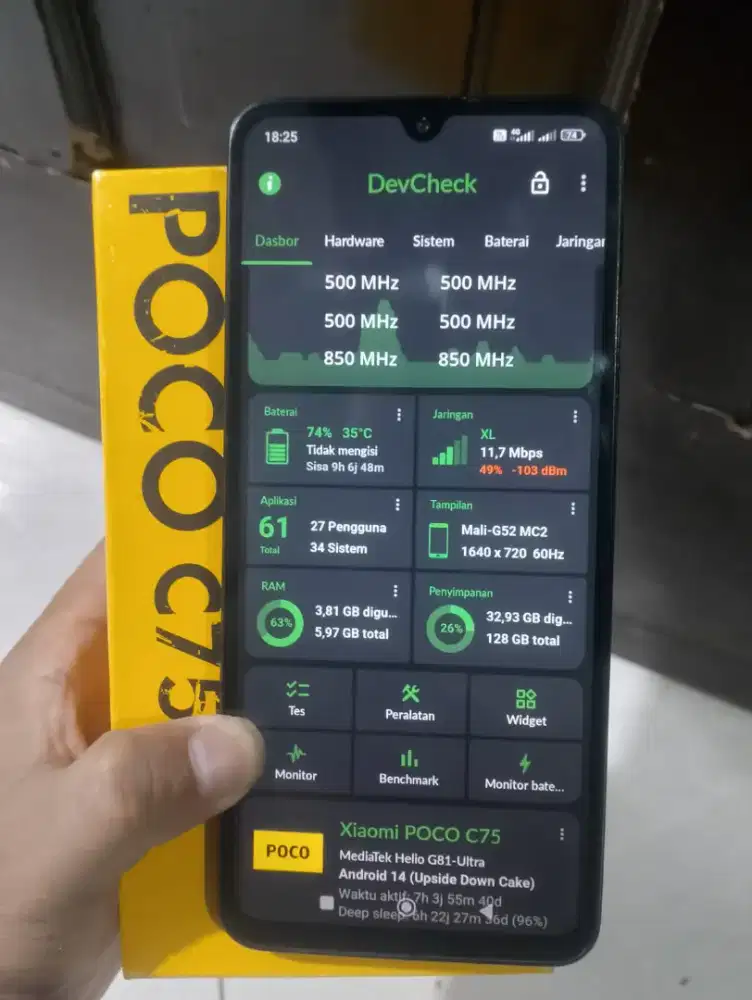 Poco c75 6/128 fullset segel normal bs tt