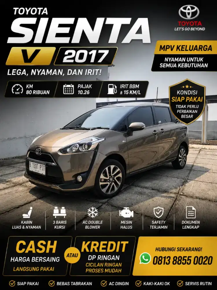 Toyota Sienta V a.t 2017 km 80rb an