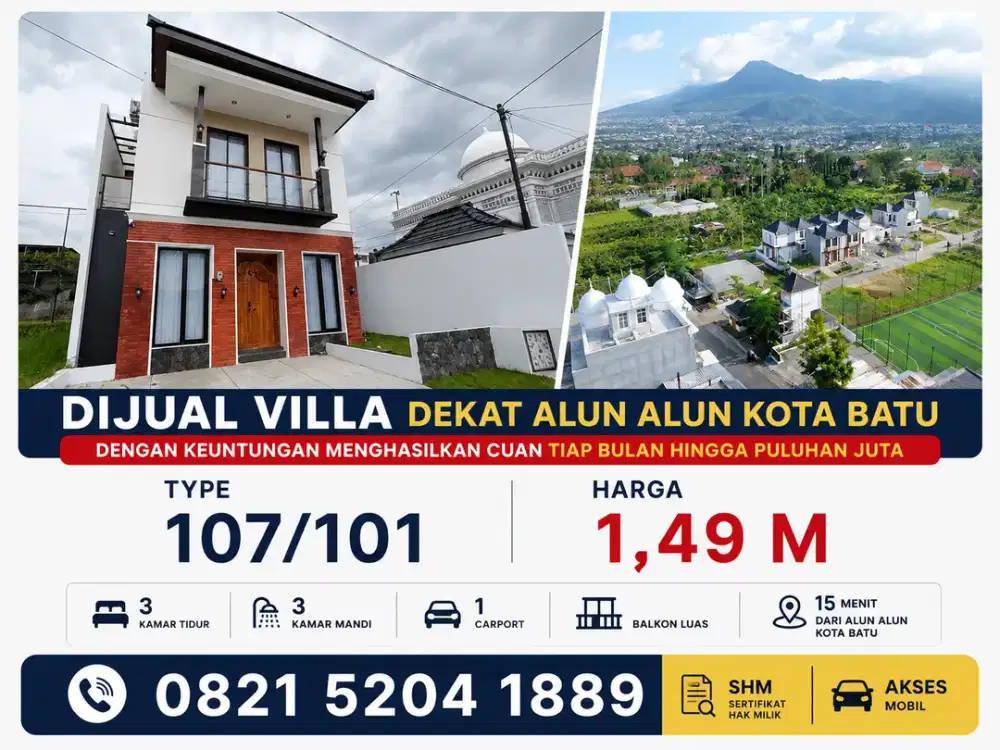 Villa Mewah Modern Tropical Javanese di Kota Batu — Free Full Furnished & Private Pool