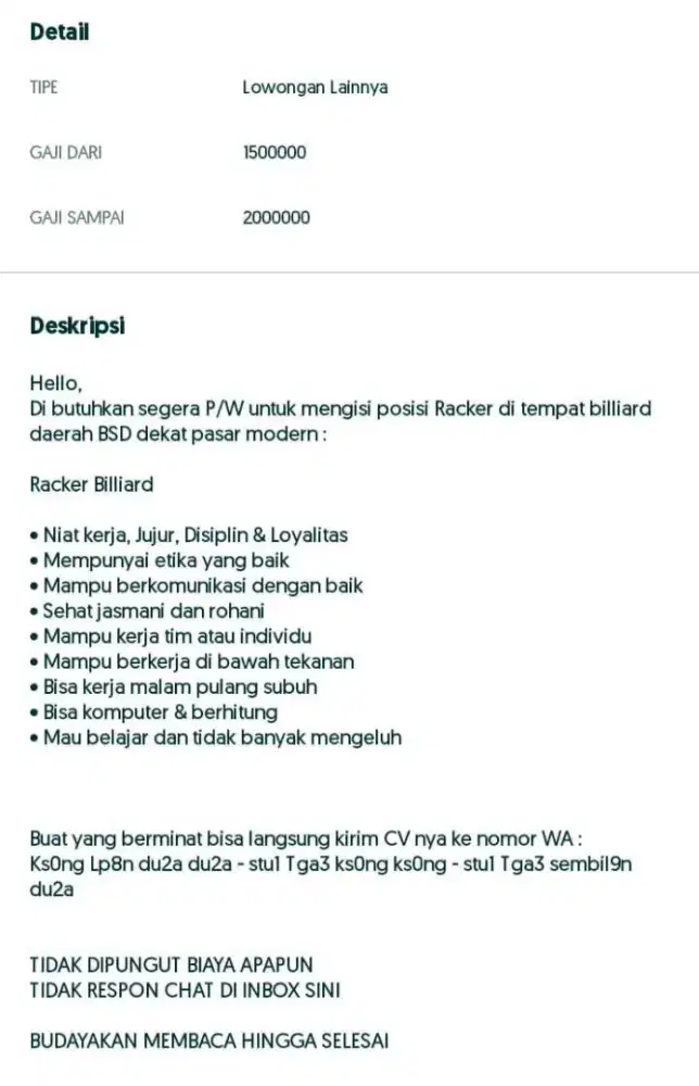 Racker billiard