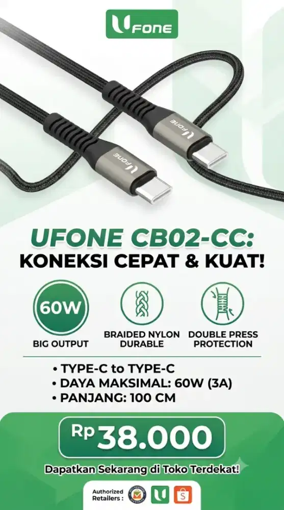 UFONE KABEL DATA C TO C CB02-CC