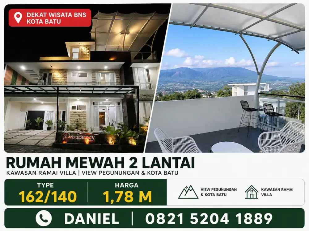 Satu-Satunya di Batu Villa Modern Mewah — Hanya 2 Menit ke wisata BNS