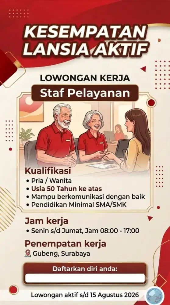 Lowongan Untuk Lansia Aktif