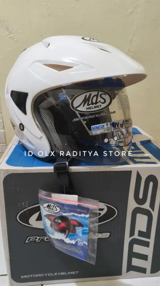 Jual Helm merk MDS pro Series type Protector R Solid white ukuran XL