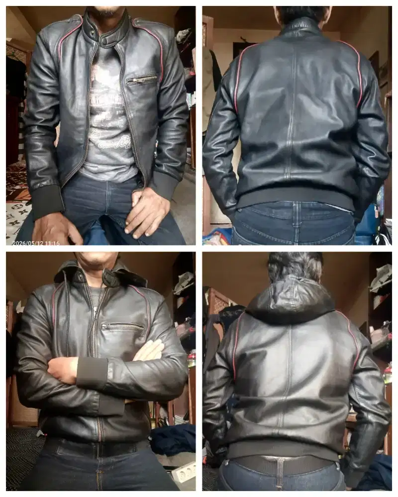Jaket Kulit Hoodie Size M