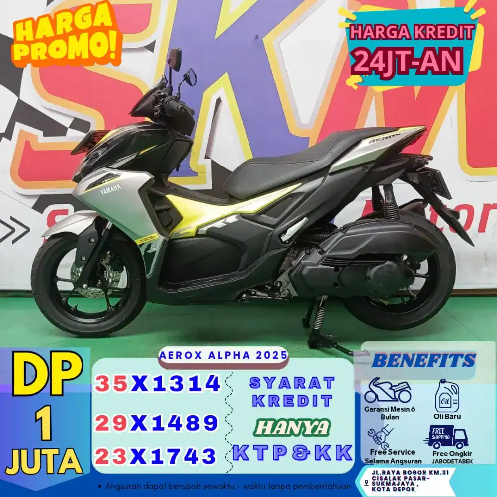 DP 1jt Yamaha aerox alpha th 2025 cash/credit