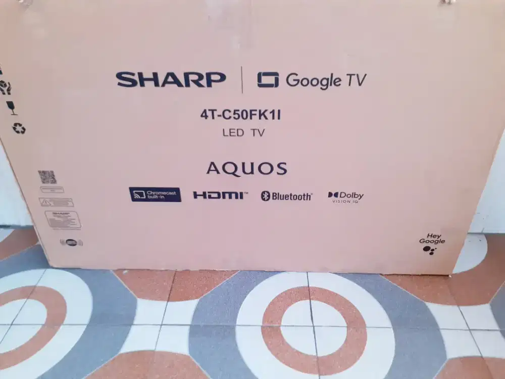 TV LED ANDROID GOOGLE TV SHARP 50IN UHD 4K DIGITAL NETFLIK SERIES BARU