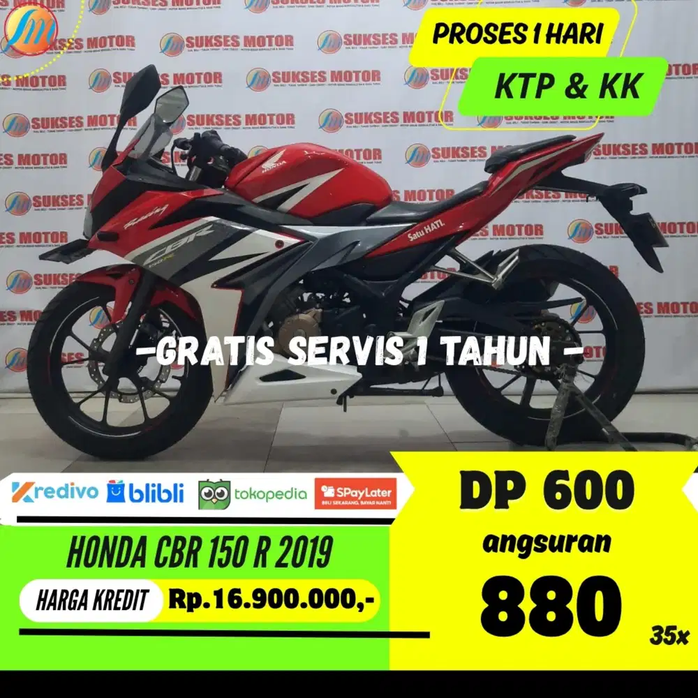DP CUMA 600RIBU HONDA CBR 150 R 2019 ANGSURAN SANGAT RENDAH BERGARANSI