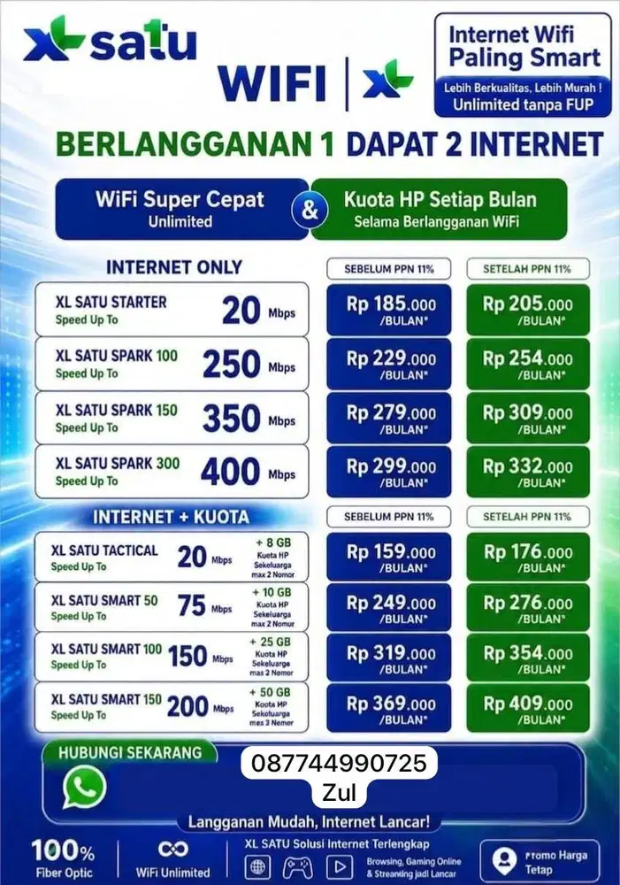WIFI KABEL DAN WIRLESS XL HOME