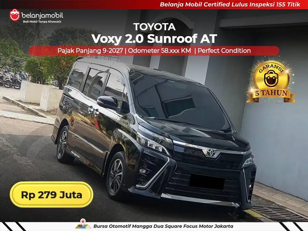 [ GARANSI 5TH ] Toyota Voxy 2.0 Sunroof AT 2020/2021
