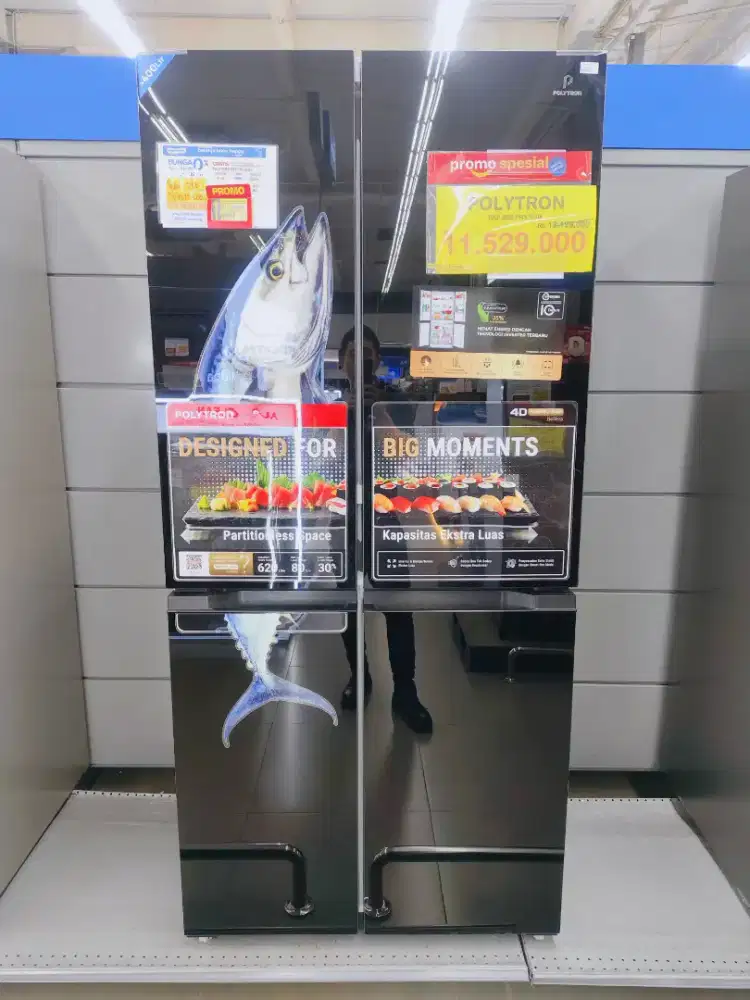 Polytron kulkas 4 pintu PRS 510x unit baru
